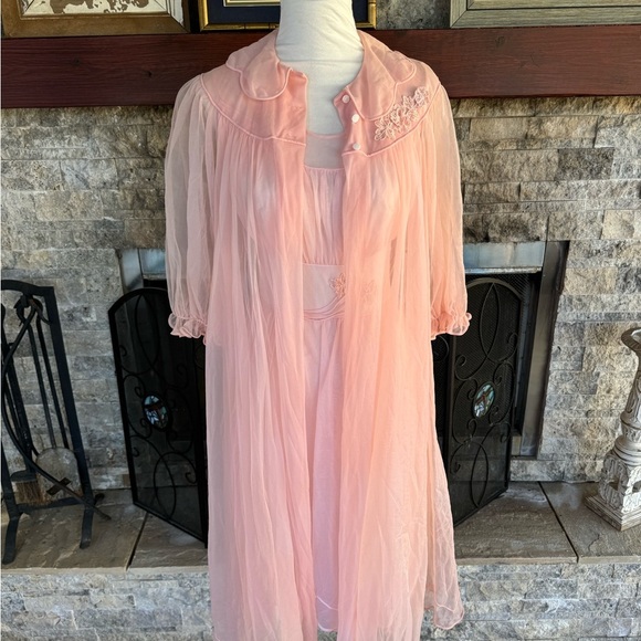 Vintage 1950s Peignor Set Chiffon Lace X Small small - Picture 11 of 15